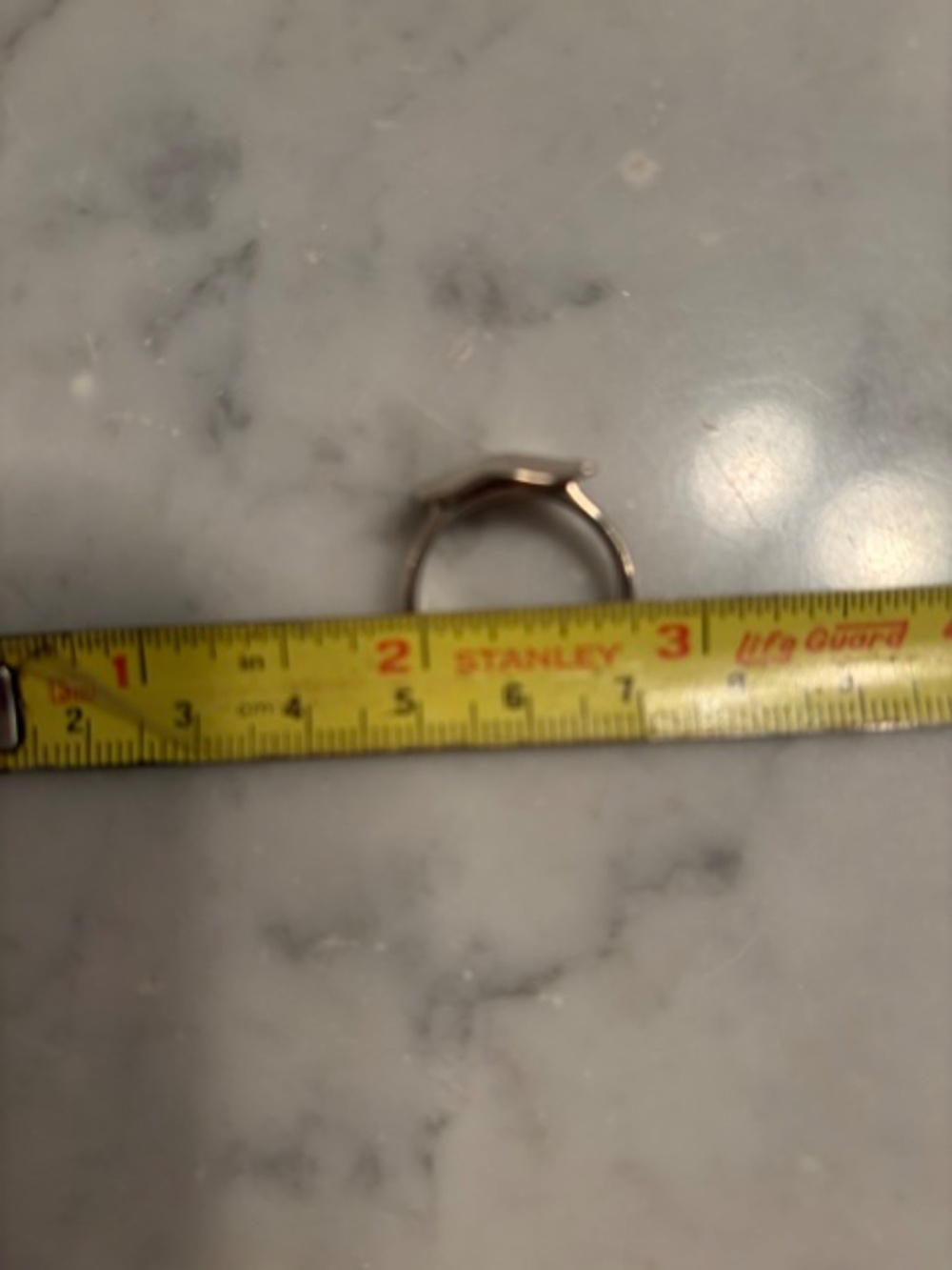 Silver Hammered Rectangular Ring - Picture 8 of 8